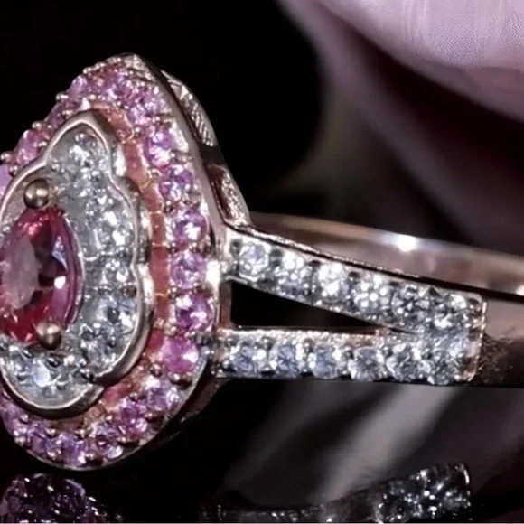 Mahenge Spinel Multi Gems Ring 18K Vermeil Rose Gold Over